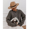 Damen Grobstrickpullover mit Zopfmuster und lässigem Schnitt