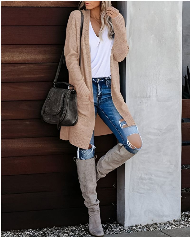 R&B | Lässiger Strick-Cardigan mit Taschen