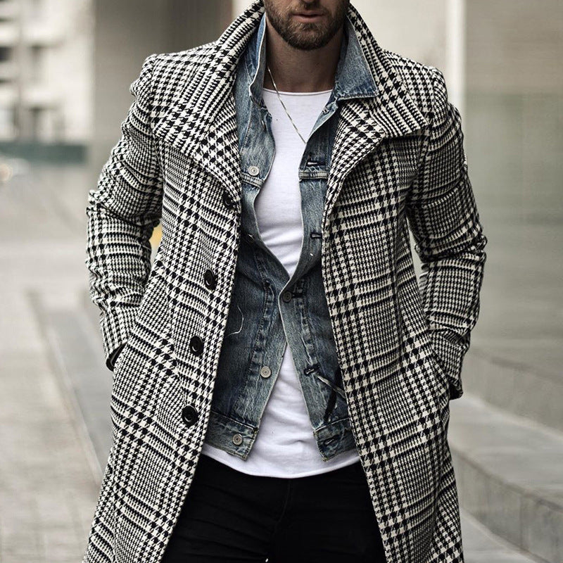 Herren eleganter Karomantel mit moderner Schnittführung R&B