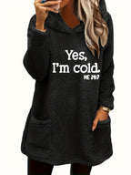 R&B | Langer Hoodie mit Print Fleece Wärme und Komfort