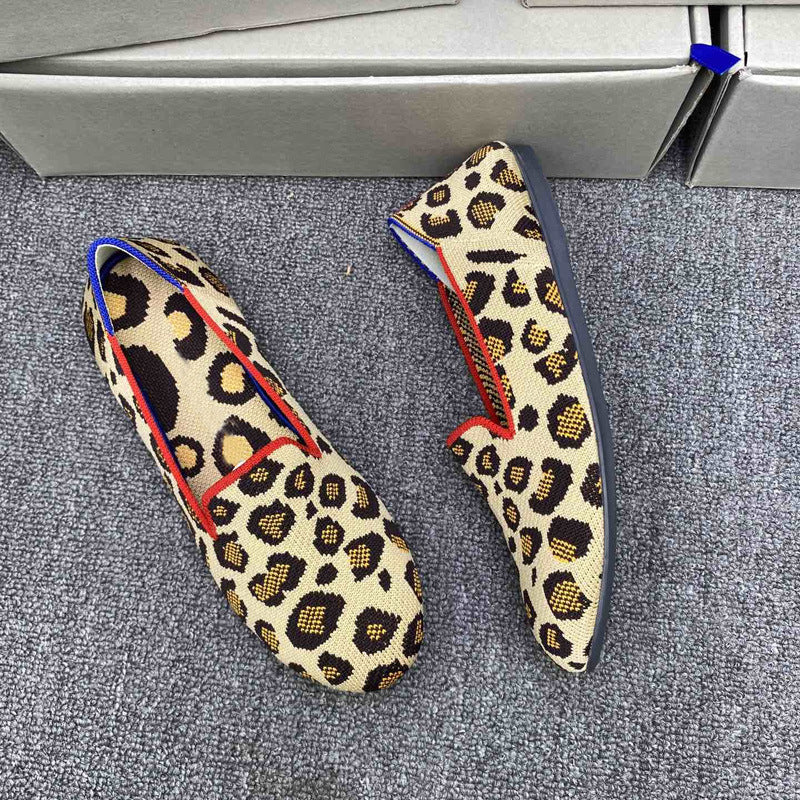Damen Elegante Mokassins mit modernem Leopardenmuster R&B