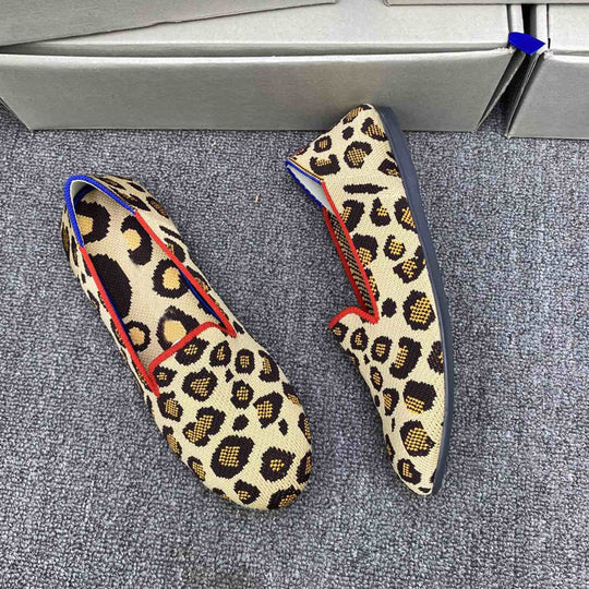 Damen Elegante Mokassins mit modernem Leopardenmuster R&B