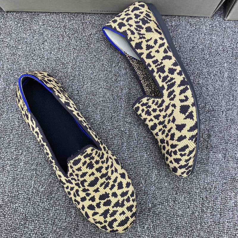 Damen Elegante Mokassins mit modernem Leopardenmuster
