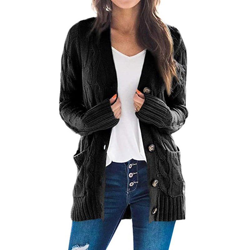 Damen Strickjacke mit strukturiertem Zopfdesign und praktischen Taschen R&B