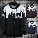 Herren Kuscheliger Winterpullover mit Tiermotiven R&B