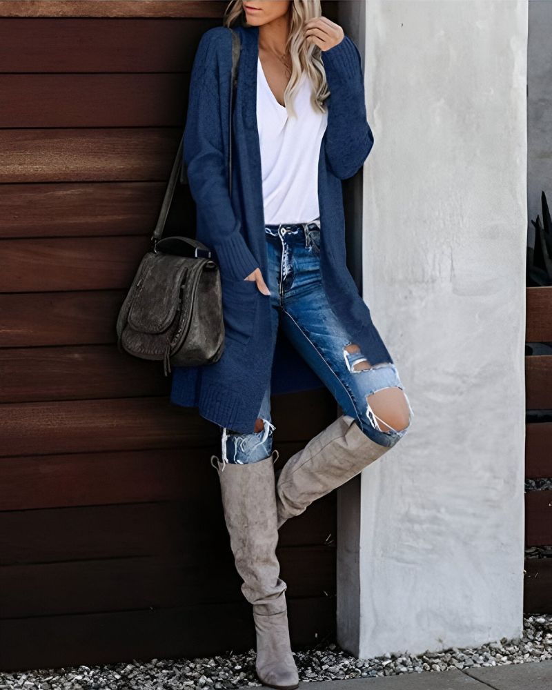 R&B | Lässiger Strick-Cardigan mit Taschen