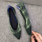 Damen spitz zulaufende Ballerinas mit modernem Karomuster