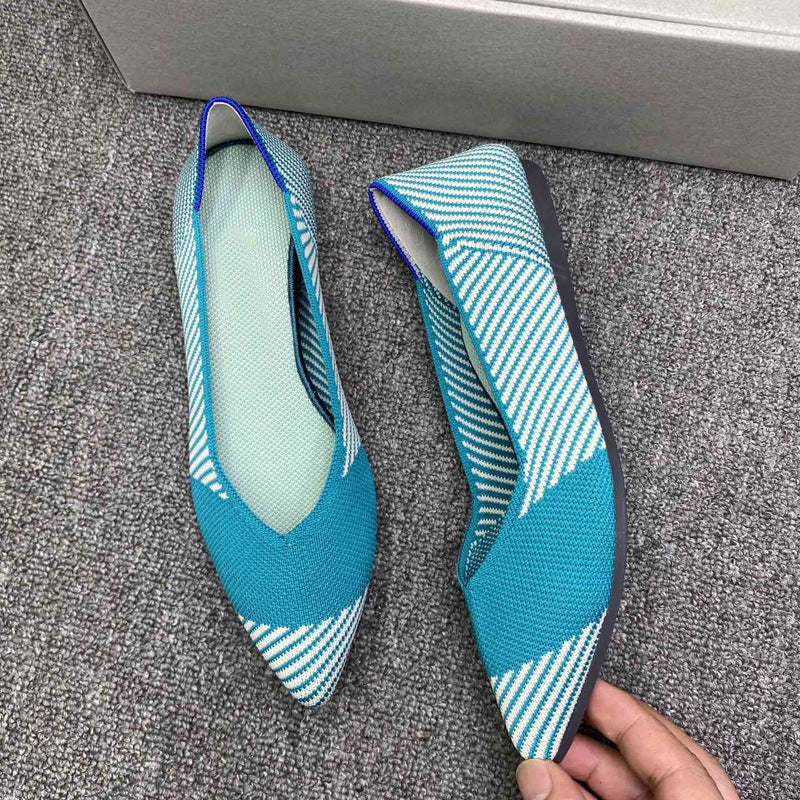 Damen spitz zulaufende Ballerinas mit modernem Karomuster
