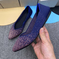 Damen elegante Spitzer Ballerinas aus atmungsaktivem Material