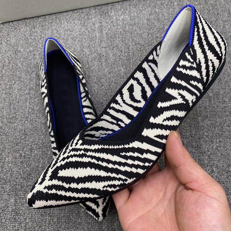 Damen elastische Ballerinas mit modischem Zramuster