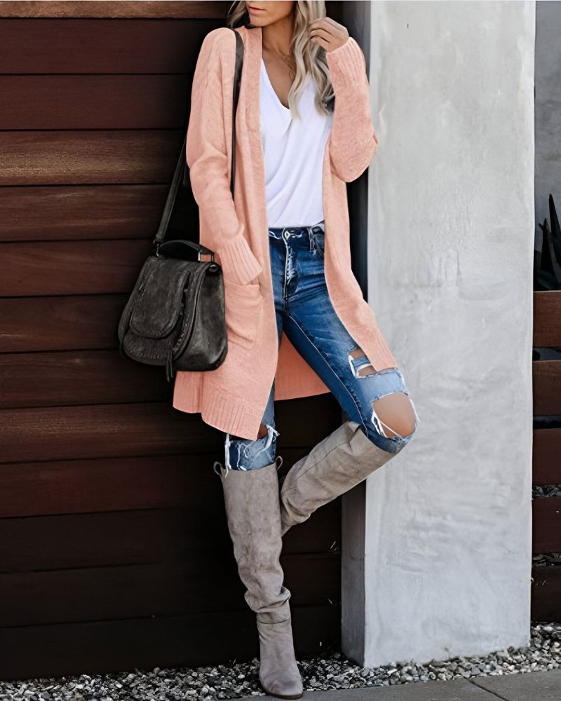 R&B | Lässiger Strick-Cardigan mit Taschen