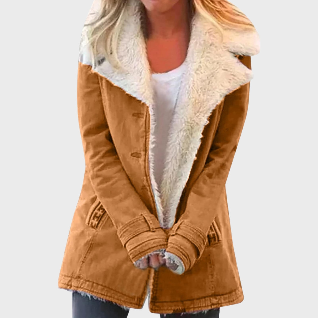 R&B | Faux-Lammfell-gefütterter Parka-Mantel