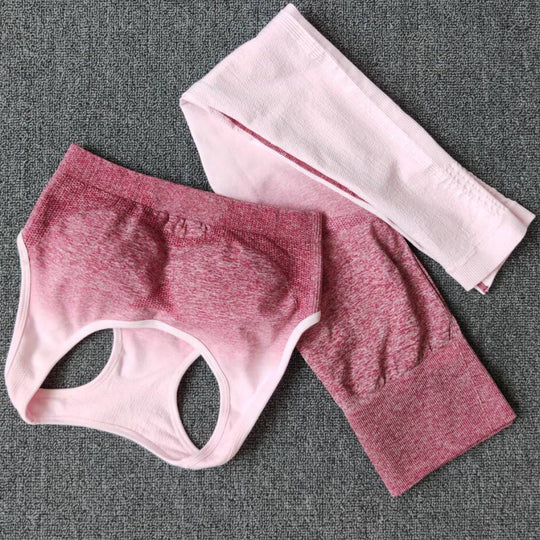 Damen Sportliches Oberteil mit Hochbund und atmungsaktiven Shorts R&B