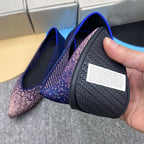 Damen elegante Spitzer Ballerinas aus atmungsaktivem Material