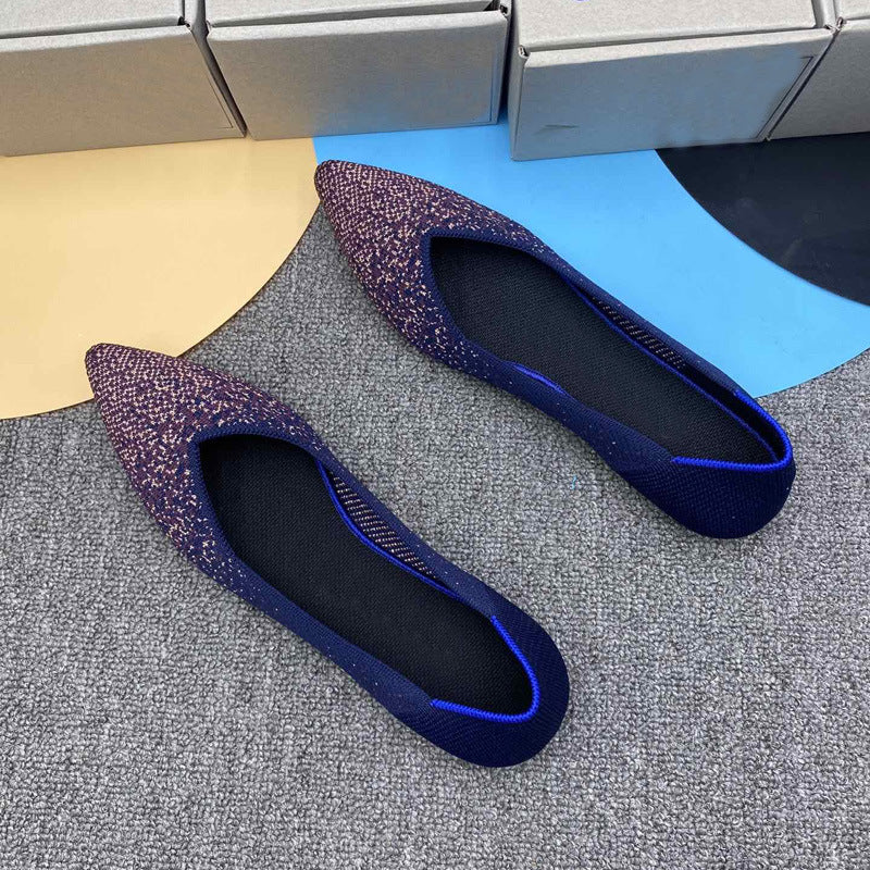 Damen elegante Spitzer Ballerinas aus atmungsaktivem Material