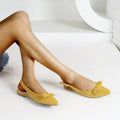 R&B | Flache Slingback Sandalen mit Schleife