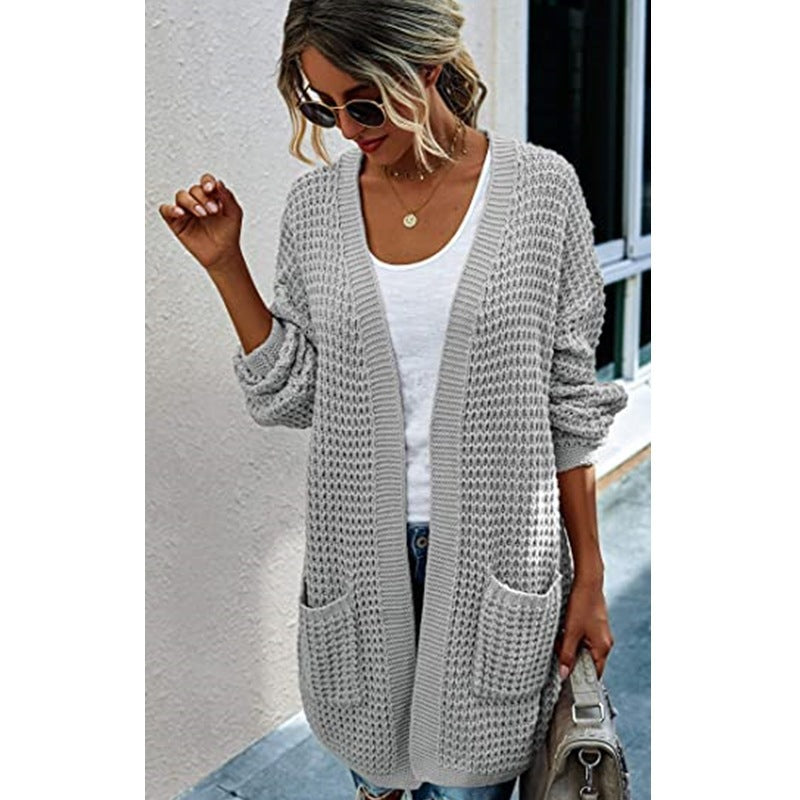 Damen Grobstrickjacke mit tiefen Taschen und lässigem Schnitt R&B