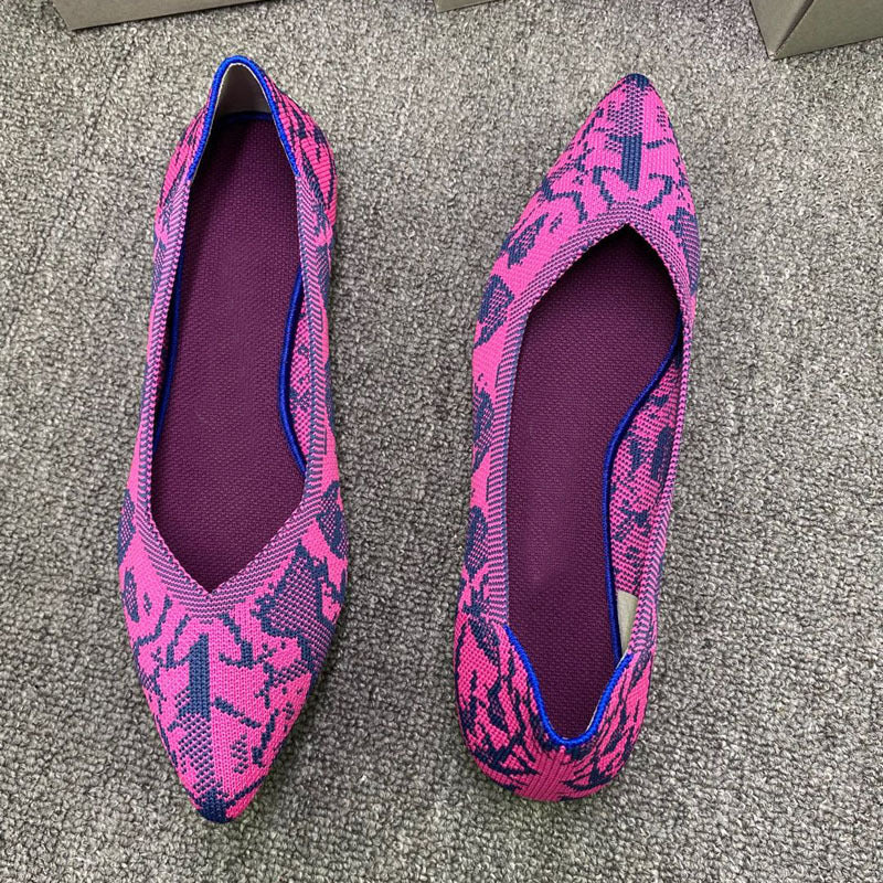 Damen Ballerinas mit auffälligem Schlangenmotiv