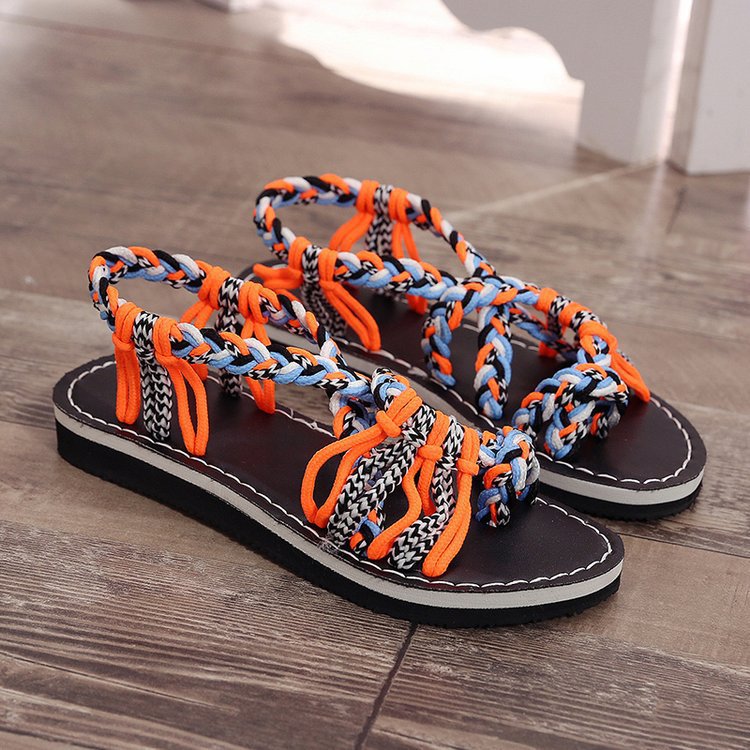 Damen Elegante Braided Sandalen mit ergonomischem Fußbett R&B