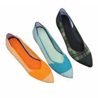 Damen spitz zulaufende Ballerinas mit modernem Karomuster