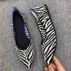 Damen elastische Ballerinas mit modischem Zramuster