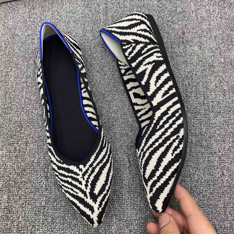 Damen elastische Ballerinas mit modischem Zramuster