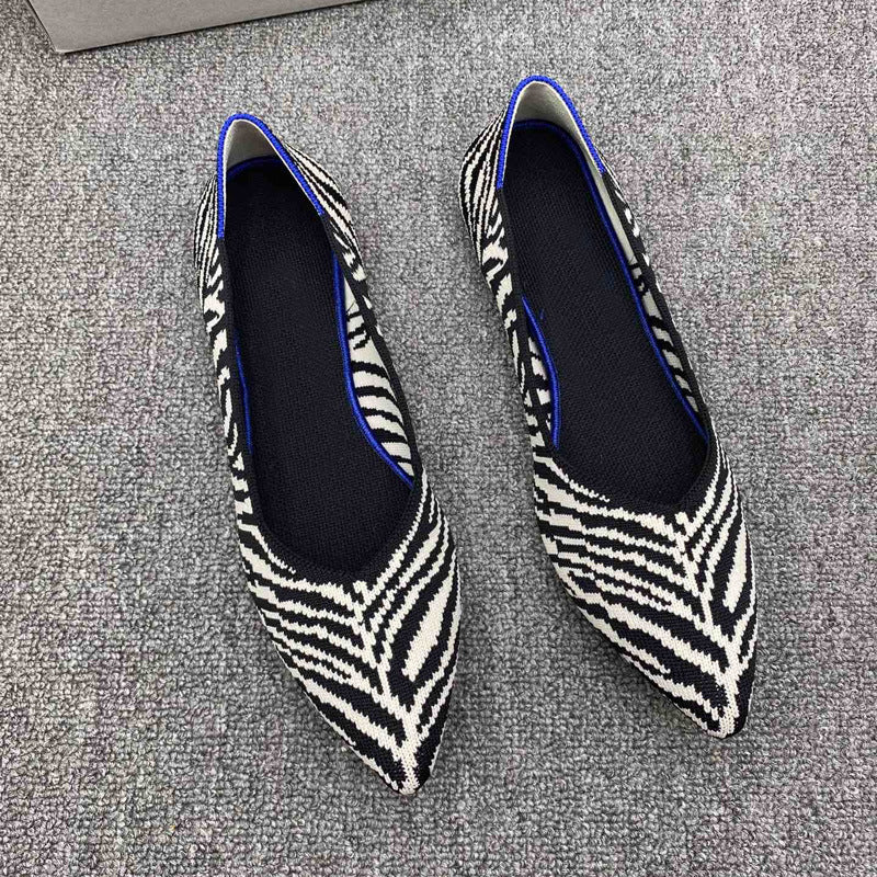 Damen elastische Ballerinas mit modischem Zramuster