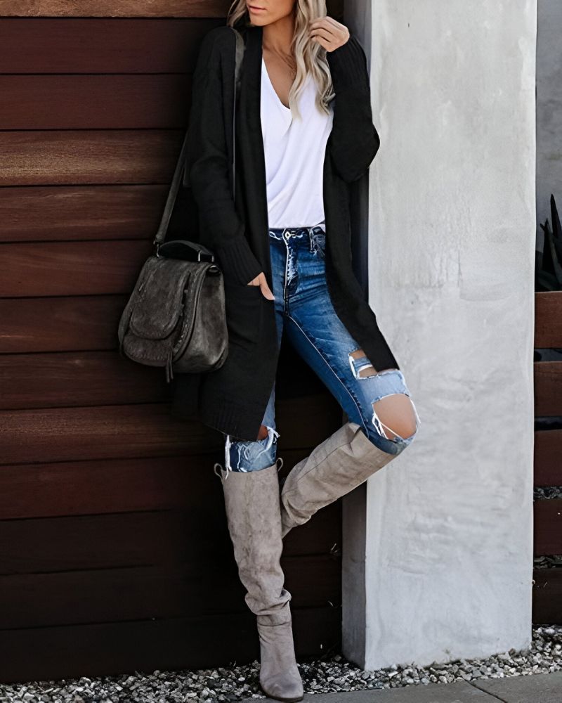 R&B | Lässiger Strick-Cardigan mit Taschen