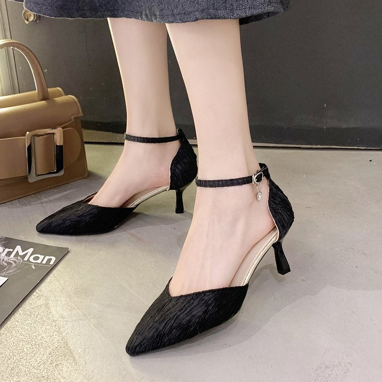 Damen elegante Slingback-Pumps mit transparentem Riemen