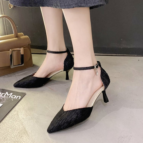 Damen elegante Slingback-Pumps mit transparentem Riemen R&B