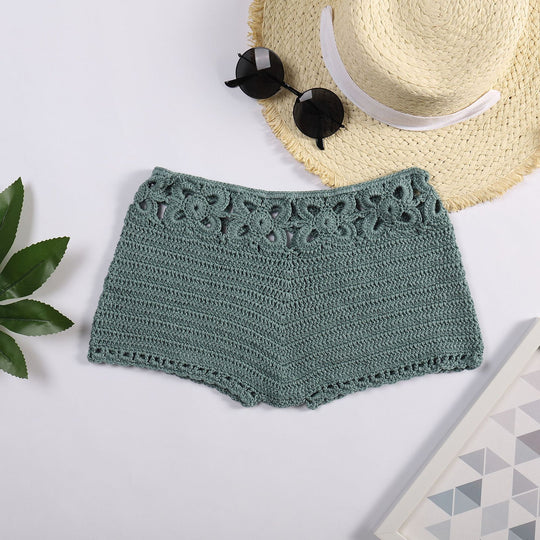 Damen Häkel-Shorts mit floralem Bund R&B