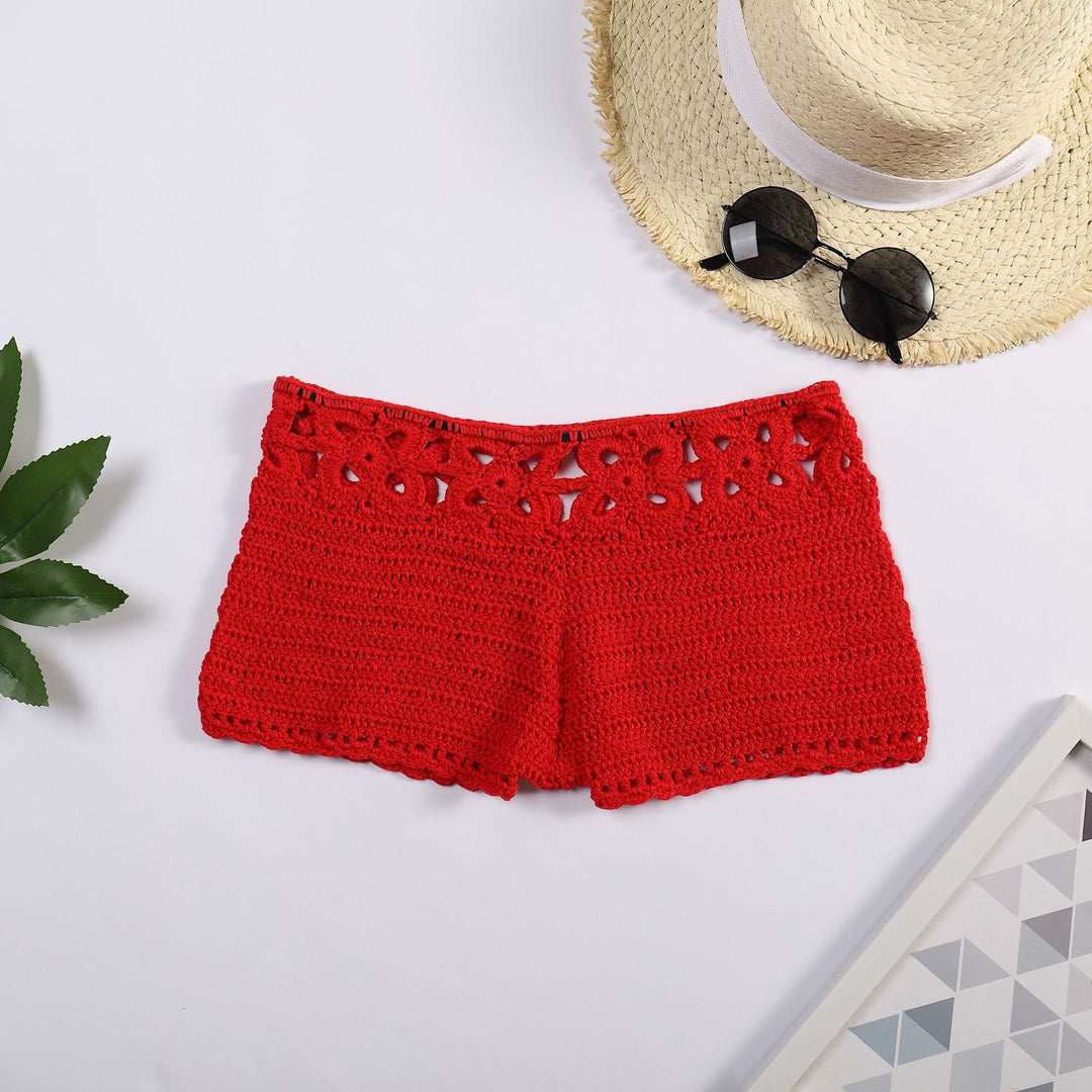 Damen Häkel-Shorts mit floralem Bund R&B