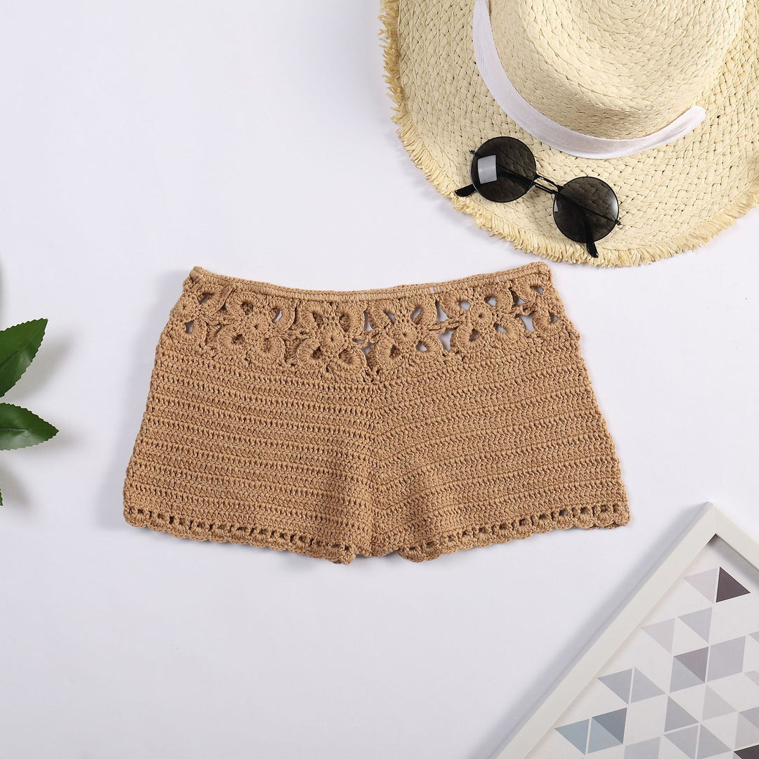 Damen Häkel-Shorts mit floralem Bund R&B
