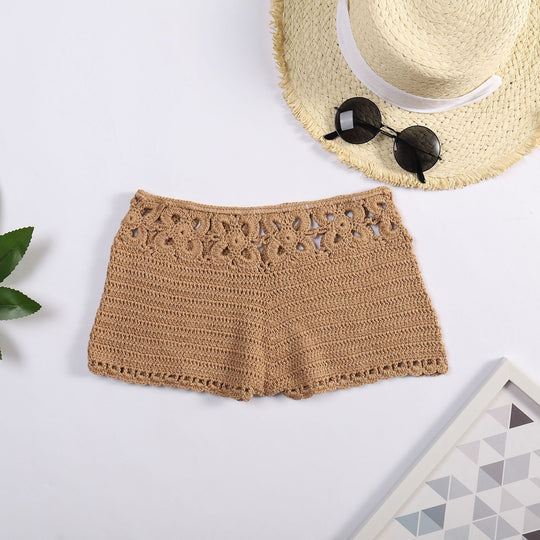 Damen Häkel-Shorts mit floralem Bund R&B