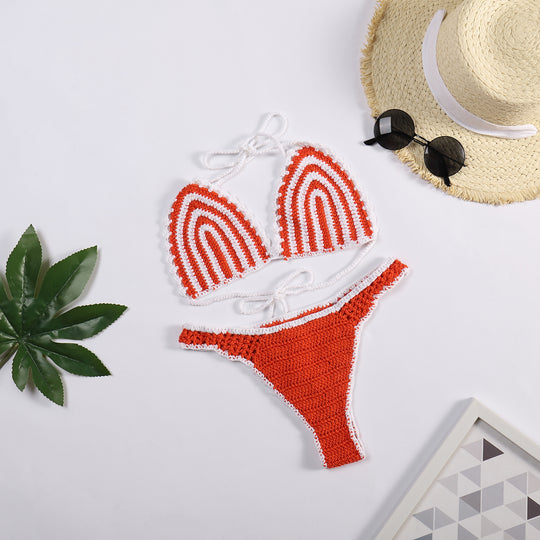 Damen Häkel-Bikini mit kontrastierendem Rand R&B