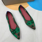Damen spitz zulaufende Ballerinas mit modernem Muster und flexiblem Fußbett