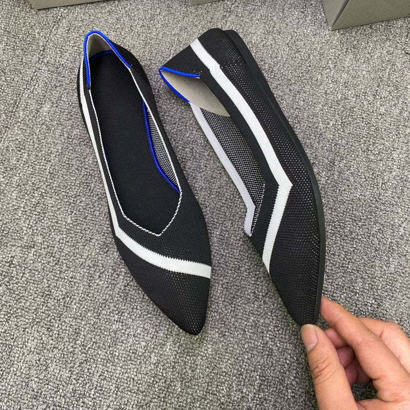 Damen Ballerinas mit modischem Bast-Detail