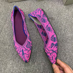 Damen Ballerinas mit auffälligem Schlangenmotiv