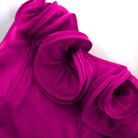 Damen einseitiger Jumpsuit mit eleganten Rüschen R&B