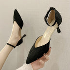 Damen elegante Slingback-Pumps mit transparentem Riemen