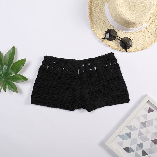 Damen Häkel-Shorts mit floralem Bund R&B