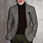 Herren elegante Jacke im Hahnentrittmuster