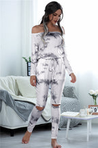 Damen lässige Sommeroverall aus softem Material mit Rundhalsausschnitt und Cut-Outs R&B
