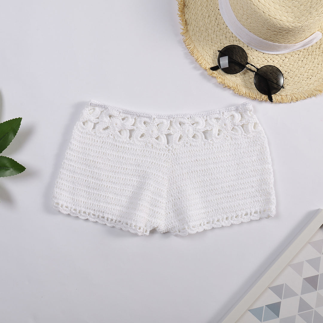 Damen Häkel-Shorts mit floralem Bund R&B