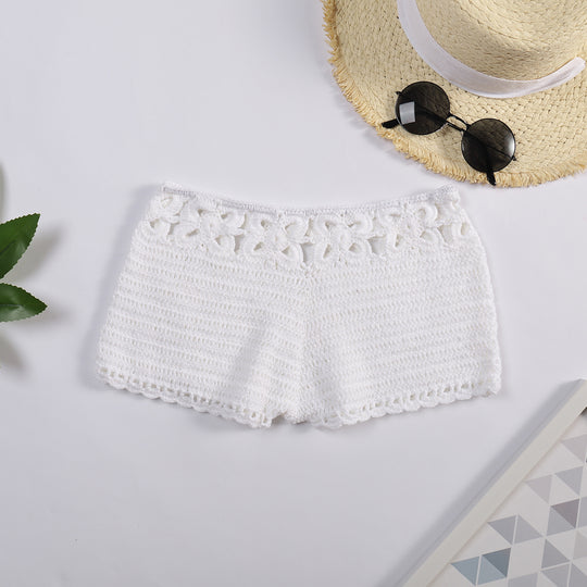 Damen Häkel-Shorts mit floralem Bund R&B