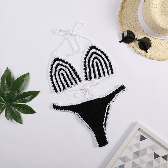 Damen Häkel-Bikini mit kontrastierendem Rand R&B