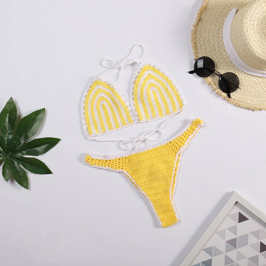 Damen Häkel-Bikini mit kontrastierendem Rand R&B