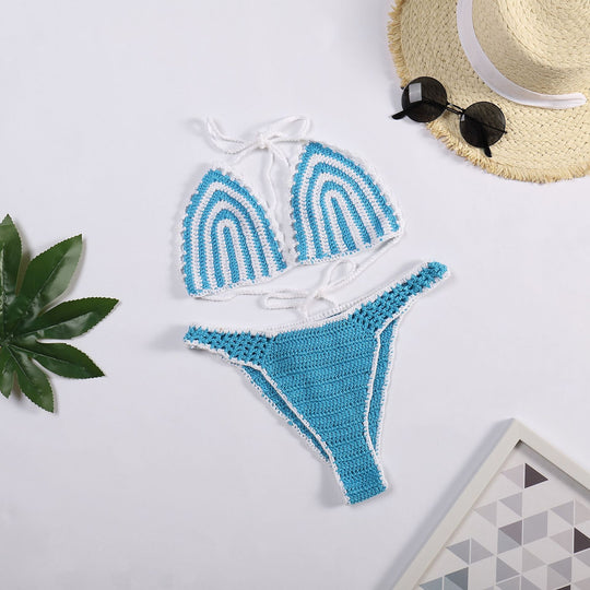 Damen Häkel-Bikini mit kontrastierendem Rand R&B