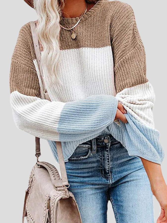 R&B | Strickpullover mit Farbblock für lässigen Herbststil