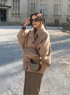 R&B | Elegantes Damen-Cape mit Knöpfen und Wollmischung